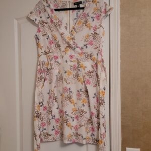 H&M Floral Print Mini Dress - Pink, Yellow, Brown